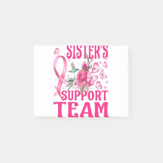 Sister's Support Team Hummingbird Breast Cancer Post-it® Notes (Voorkant)