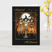 Sisters Three Witch Magische Halloween Kaart (Gele Bloem)