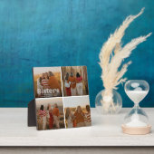Sisters Trendy Typografie 4 Foto's Keepsake Fotoplaat (Insitu)