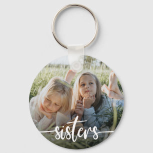 Sisters Typografie Foto Sleutelhanger