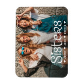 Sisters Typography Script Photo Magneet (Verticaal)