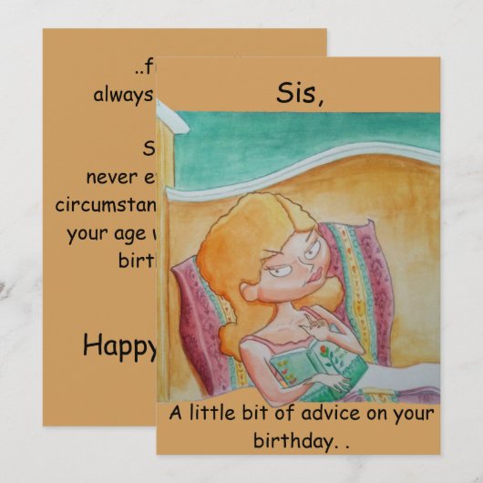 Sisters verjaardagskaart bedankkaart (Voorkant / Achterkant)