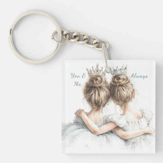 Sisters Voor Altijd Sleutelhanger – Pastel Grote & (Voorkant)