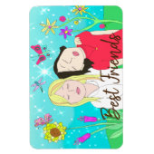 Sisters Whimsical Folk Art Hand Magneet (Verticaal)