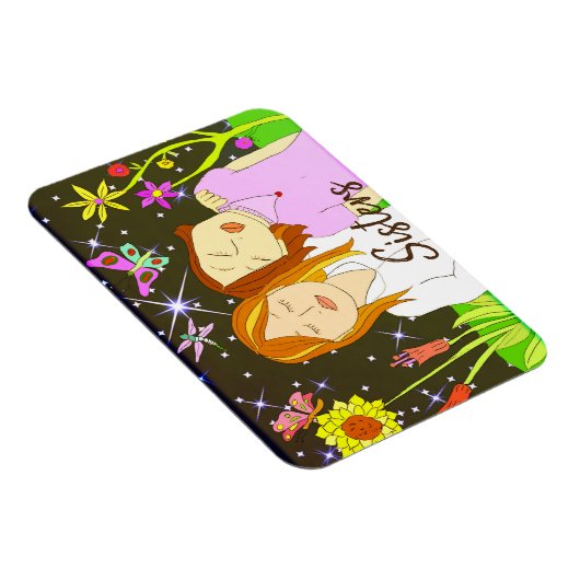 Sisters Whimsical Folk Art Hand Magneet (Rechterzijde)