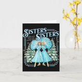 Sisters White Xmas Merry Christmas Snowflake Pajam Kaart (Gele Bloem)