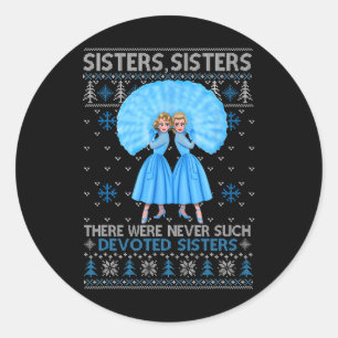 Sisters White Xmas Sneeuw Kerstfilm 1954 Holid Ronde Sticker