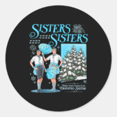 Sisters White Xmas Snowflake Pajamas Holiday Merry Ronde Sticker (Voorkant)