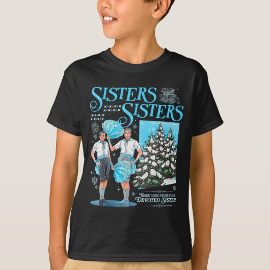 Sisters White Xmas Snowflake Pajamas Holiday Merry T-shirt (Voorkant)