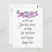 Sisters zijn net als sterrenkaarten briefkaart (Voorkant / Achterkant)