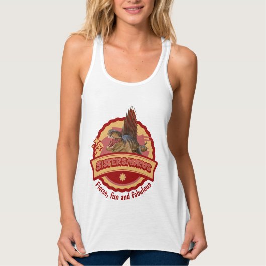 Sistersaurus: Fel, leuk en fantastisch Grappig Tanktop (Voorkant)