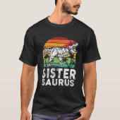Sistersaurus Funny T Rex Dinosaur Sister Saurus Fa T-shirt (Voorkant)