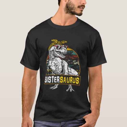 Sistersaurus Leopard T Rex Dinosaur Sister Saurus T-shirt (Voorkant)