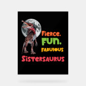 Sistersaurus Overeenkomende Zusters Dino Troep Ont Acryl Bord (Voorkant)