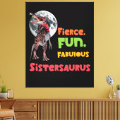 Sistersaurus Overeenkomende Zusters Dino Troep Ont Canvas Afdruk (Insitu (Woonkamer))