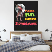 Sistersaurus Overeenkomende Zusters Dino Troep Ont Canvas Afdruk (Insitu (Slaapkamer))