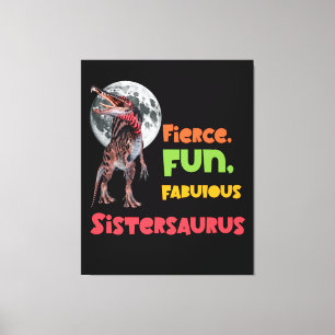 Sistersaurus Overeenkomende Zusters Dino Troep Ont Canvas Afdruk