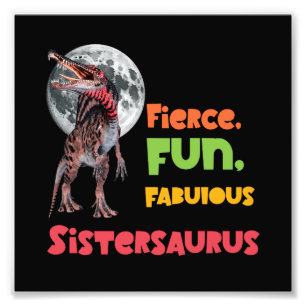 Sistersaurus Overeenkomende Zusters Dino Troep Ont Foto Afdruk
