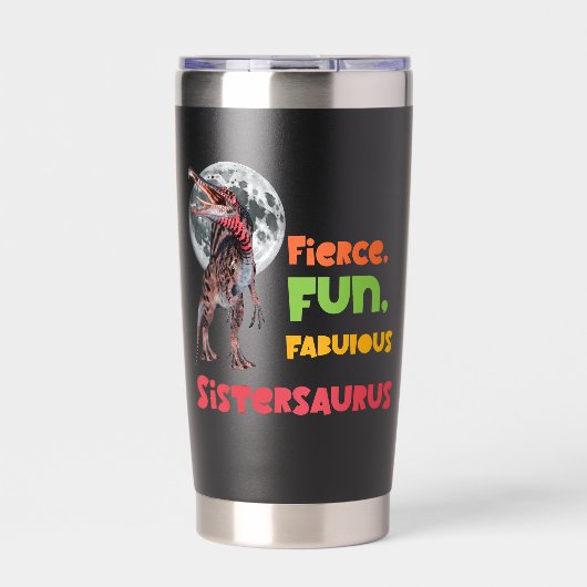 Sistersaurus Overeenkomende Zusters Dino Troep Ont Geïsoleerde Drinkbeker (Voorkant)