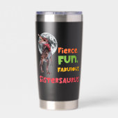 Sistersaurus Overeenkomende Zusters Dino Troep Ont Geïsoleerde Drinkbeker (Achterkant)