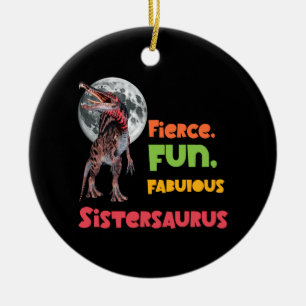 Sistersaurus Overeenkomende Zusters Dino Troep Ont Keramisch Ornament