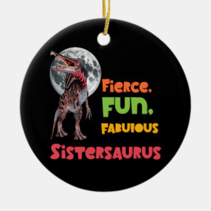 Sistersaurus Overeenkomende Zusters Dino Troep Ont Keramisch Ornament