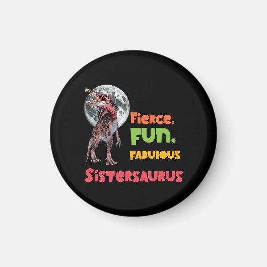 Sistersaurus Overeenkomende Zusters Dino Troep Ont Magneet (Voorkant)