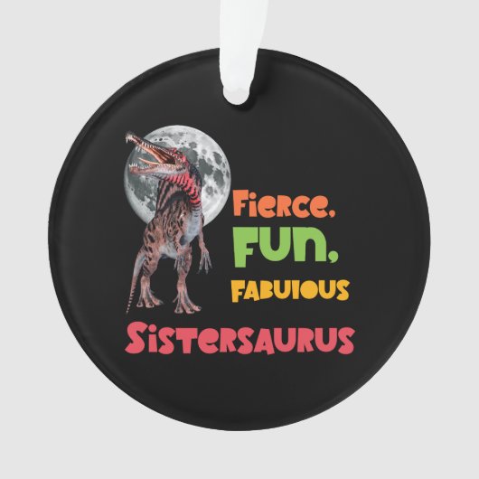 Sistersaurus Overeenkomende Zusters Dino Troep Ont Ornament (voorkant)