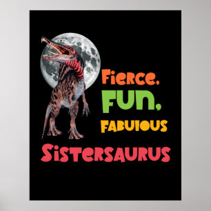 Sistersaurus Overeenkomende Zusters Dino Troep Ont Poster