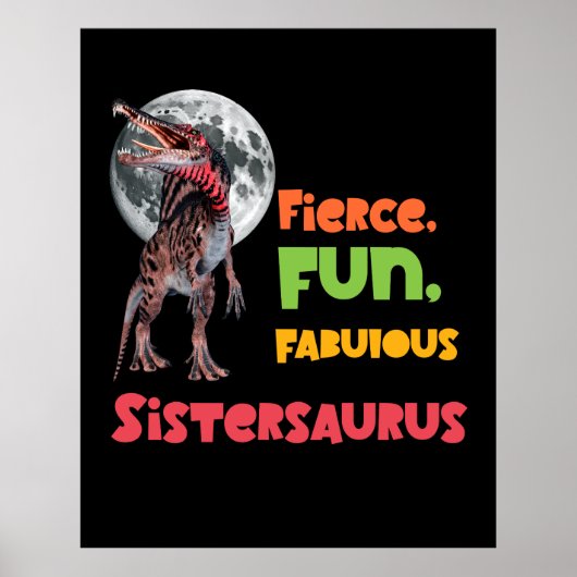 Sistersaurus Overeenkomende Zusters Dino Troep Ont Poster (Voorkant)