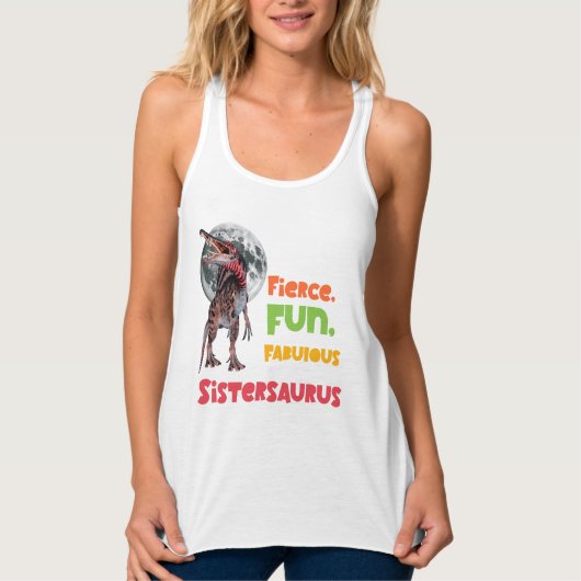 Sistersaurus Overeenkomende Zusters Dino Troep Ont Tanktop (Voorkant)
