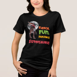 Sistersaurus Overeenkomende Zusters Dino Troep Ont Tri-Blend Shirt