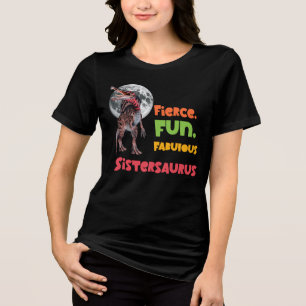 Sistersaurus Overeenkomende Zusters Dino Troep Ont Tri-Blend Shirt