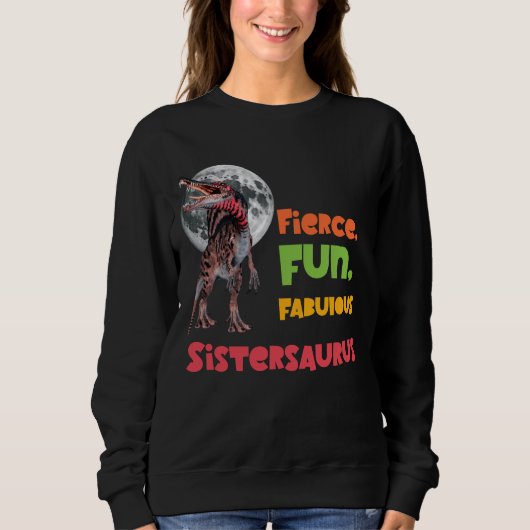 Sistersaurus Overeenkomende Zusters Dino Troep Ont Trui (Voorkant)