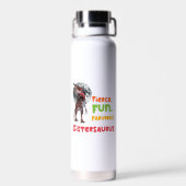 Sistersaurus Overeenkomende Zusters Dino Troep Ont Waterfles (Achterkant)
