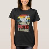 Sistersaurus Rex Dinosaur Sister Saurus Family Mat T-shirt (Voorkant)
