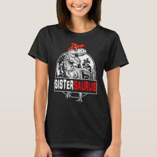 Sistersaurus Rex Dinosaur Sister Saurus Family Mat T-shirt