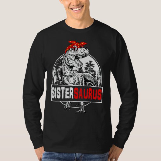 Sistersaurus Rex Dinosaur Sister Saurus Family Mat T-shirt (Voorkant)