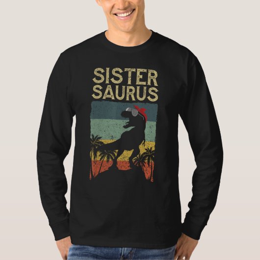 Sistersaurus Rex Dinosaur Sister Saurus Family Mat T-shirt (Voorkant)