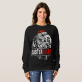 Sistersaurus Rex Dinosaur Sister Saurus Family Mat Trui (Voorkant volledig)