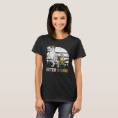 Sistersaurus Rex Dinosaurus Puzzel Blauw Autisme B T-shirt (Voorkant volledig)