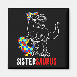 Sistersaurus T Rex Dinosaur Autisme Bewustzijn Zus Magneet