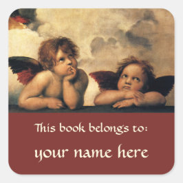 Sistijnse Madonna-Engelen door Raphael, Renaissanc Vierkante Sticker