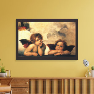 Sistijnse Madonna-Engelen door Raphael Sanzio Canvas Afdruk