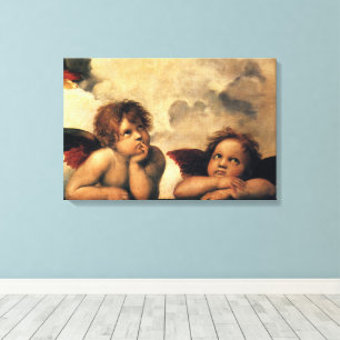 Sistijnse Madonna-Engelen door Raphael Sanzio Canvas Afdruk