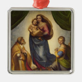 Sistijnse Madonna van Raphael Metalen Ornament (Voorkant)