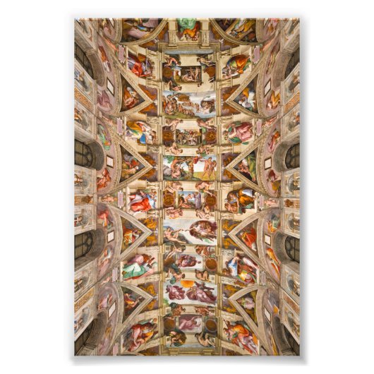 Sistine Chapel Ceiling, 1512, door Michelangelo Foto Afdruk (Voorkant)
