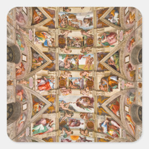 Sistine Chapel Ceiling, 1512, door Michelangelo Vierkante Sticker