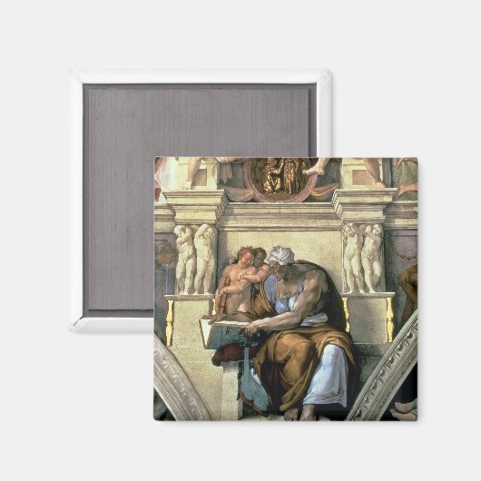Sistine Chapel Ceiling: Cumaean Sibyl, 1510 Magneet (Voorkant / Achterkant)