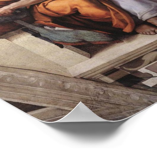 Sistine Chapel Ceiling: Cumaean Sibyl Michelangelo Poster (Hoek)